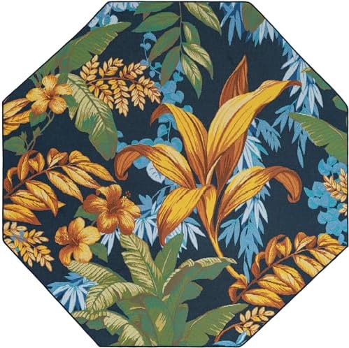 Unique Loom Outdoor Botanical Collection Area Rug - Calypso (7' 1" Octagon Multi/Light Blue) - Image 2