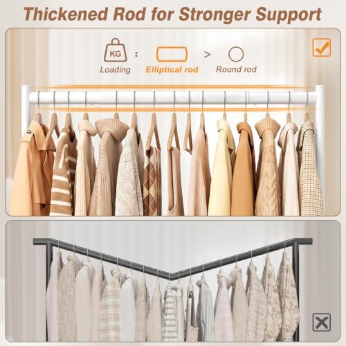 EAGMAK Heavy Duty Clothes Rack Load 268 LBS, 31.5 inch Hanging Rod, White - Image 4