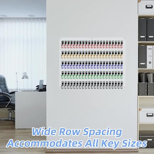 105 Hooks Acrylic Key Board with Numbers, Wall Mount Key Holder Rack with 105 Tags, Key Storage Organization, Clear Hanging Board for Garage, Car Dealer, Office, Home, Hotel, Real Estate, School - Image 5