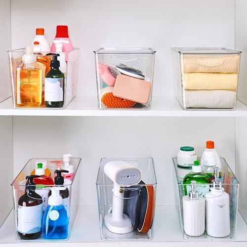 theaoo XLarge Clear Storage Bins with Lids, Stackable Containers, 6 Pack - Image 5
