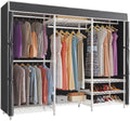 VIPEK V5C Bedroom Armoires Portable Closet Clothing Rack, White Metal with Black Cover, Adjustable Custom Freestanding Wardrobe Heavy Duty Covered, Max Load 890LBS by VIPEK
