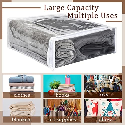 Kingdder 16 Pcs Clear Zippered Storage Bags Plastic Sweater Bag with Zipper - Image 6