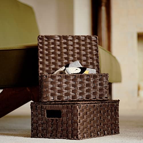 GRANNY SAYS Wicker Baskets with Lids, Decorative Storage Boxes with Lids - Image 2