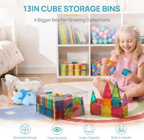 Vtopmart 6 Pack Extra Large Clear Storage Bins, 13x13 Cube Organizer - Image 3