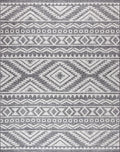 Gertmenian Indoor Outdoor Area Rug, Classic Flatweave, Moroccan Collection II, Stain & UV Resistant Carpet, Deck, Patio & Mudroom, 6x9 Medium, Gray Beige Abstract Tribal Dimension,19493 by Gertmenian
