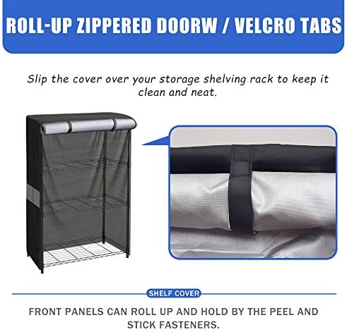 Wire Shelf Cover for 36x24x72 Rack, Waterproof Dustproof Zipper Cover - Image 5