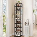 Hzuaneri 8 Tiers Vertical Shoe Rack, Tall Shoe Shelf with 2 Hooks by Hzuaneri