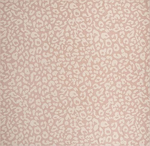 Unique Loom Outdoor Safari Collection Area Rug - Leopard (13' Square, Pink Ivory/Ivory) - Image 2