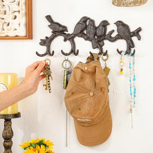 Sungmor Vintage Cast Iron Birds Coat Hook with 8 Hooks - Image 2