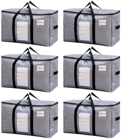 TAILI 6 Pack Silver Extra Large Moving Bags,Storage Bag with Visible Window by TAILI