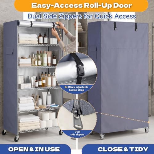Shelving Cover for Shelving Units, Fits 36"x18"x54" Standing shelf - Image 3
