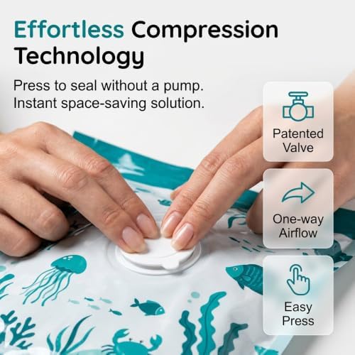 6 Pack Multi-Size Pump-Free Vacuum Storage Bags, Large Cube Vacuum Seal Bags, Space Saver Bags for Clothes, Comforters, Blankets - Image 5