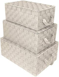 Sorbus Woven Storage Basket with Lid, Set of 3 (Beige) by Sorbus