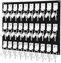 Beeveer Acrylic Key Holder Board with 30 Hooks, Wall Mount Organizer, Black by Beeveer