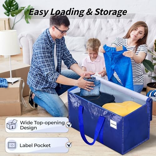 ukeetap 8 Pack Extra Large Clothes Storage Bins with Lids, Moving Bags,Blue - Image 5
