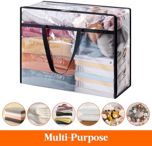 Lifewit 95L Clear Clothes Storage Bags,Plastic Foldable Blanket Storage Bag - Image 5