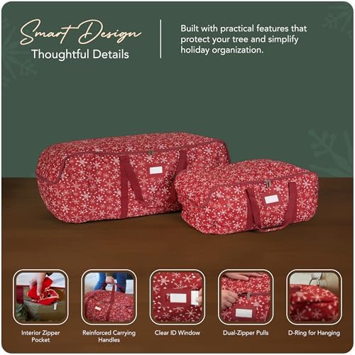 Covermates Christmas Tree Storage Bag, Red Snowflake - Image 4