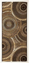 Liora Manne Marina Low Profile Durable Indoor/Outdoor Woven Rug- Circles Brown 1'11" x 4'11" by LushDecor