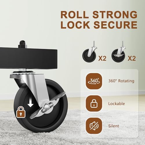 Hoctieon Z Clothes Rack with Cover, Metal Heavy Duty Clothing Rack, Rolling Garment Rack with Wheels, with Dustproof Cover Waterproof Protector, with 2 Durable Zippers, for Hanging Clothes, Black - Image 5