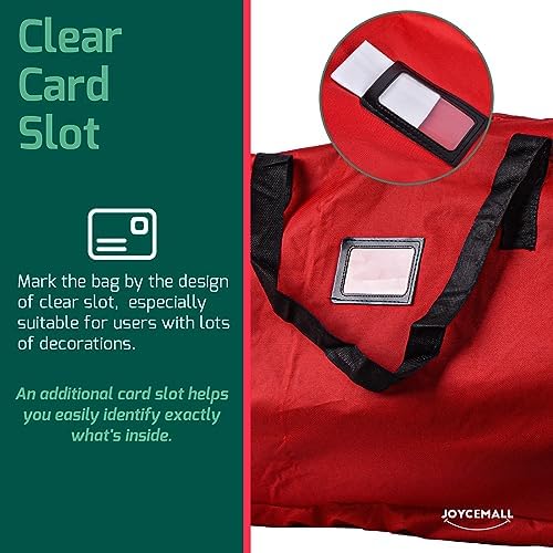 Christmas Tree Storage Bag Fits Up to 9 Feet Diassembled Tree, JOYCEMALL Heavy Duty Waterproof Artificial Xmas Tree Container Extra Large Moving Bag with Reinforced Handles & Dual Zipper - Red - Image 5