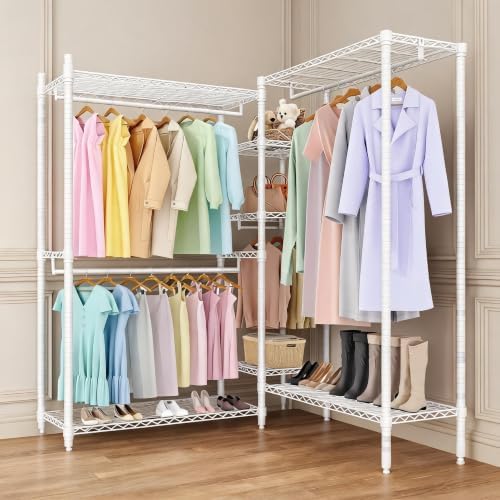 Garvee L-Shaped Clothes Rack Heavy Duty Portable Adjustable Shelves - Image 2