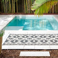 Fab Habitat Outdoor Rug - Waterproof, Fade Resistant, Crease-Free - Premium Recycled Plastic - Southwestern Aztec Neutral - Patio, Porch, Deck, Balcony - Miramar - Gray - 5 x 8 ft by FabHabitat