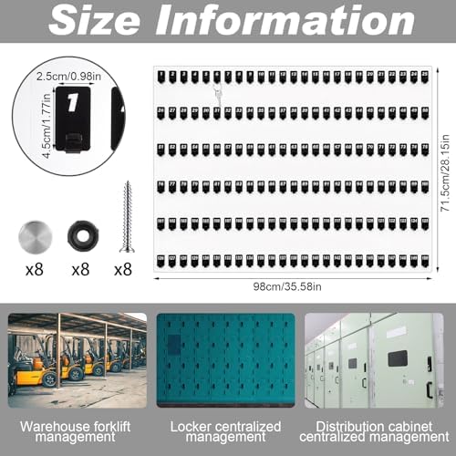 Beeveer Acrylic Key Holder Board with 150 Hooks, Wall Mount Organizer,Clear - Image 3