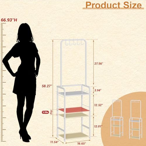 Tall Purse Organizer for Closet with 5 Purse Hanger & 6 Side Hooks, 4 Tier - Image 7