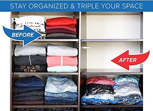 50 PACK Wholesale Vacuum Seal Moving Storage Bag Space Saver EXTRA LARGE for Clothes, Blankets, Comforters, Pillows, Bedding, Closet Organizing, Winter Storage. - Image 6