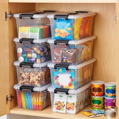 OUTUXED Storage Bins with Lids 10 Pack 7Qt Clear Stackable Containers Boxes - Image 6