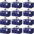 12 Pack Extra Heavy Duty Large Moving Bags with Strong Zipper, Dark Blue by Fygrip