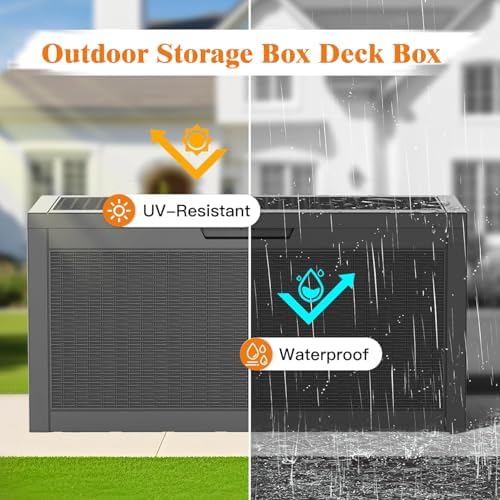 Outdoor Deck Storage Box, 66 Gallon Deck Box,Lockable Patio Storage Bench - Image 2