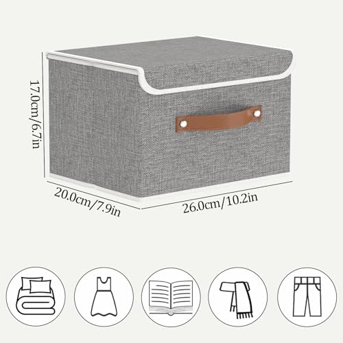 OUTBROS Collapsible Storage Boxes, Grey, 5 Pack 10.2 x 7.9 x 6.7 in - Image 3