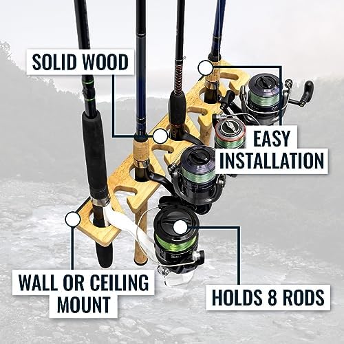StoreYourBoard Fishing Rod Holder, Wall and Ceiling Rack, Holds 8 Rods - Image 3