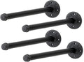 12 Inch Black Industrial Pipe Floating Clothing Rack Wall Mounted, 4 Pack by HomeExpert