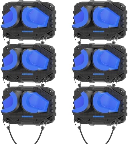 Ski & Snowboard Wall Mount, Fits Most Skis & Snowboards, Anti-Scratch & Non-Slip, Secure Hold Up to 25 lbs, Easy Install, Ski Holder with Pole Hooks, Space-Saving Garage Storage Ski Hanger, 6 Pack by WARMOASIS