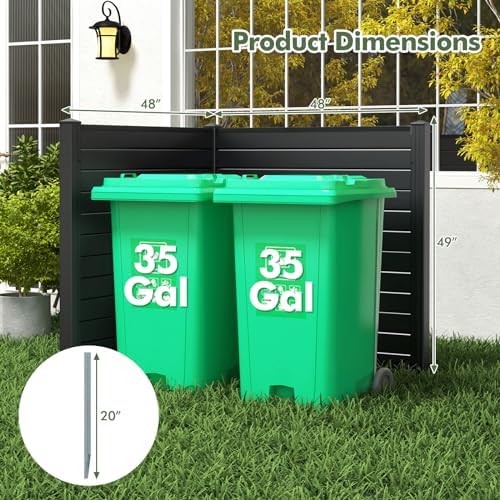 GIANTEX No-Dig Air Conditioner Fence, 2 Panels, 48''W x 48''H, Black - Image 6