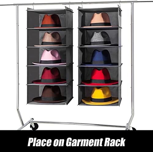 LADYBRO Oxford Cloth Hat Rack for Closet, Storage or Display, Grey, Large - Image 5