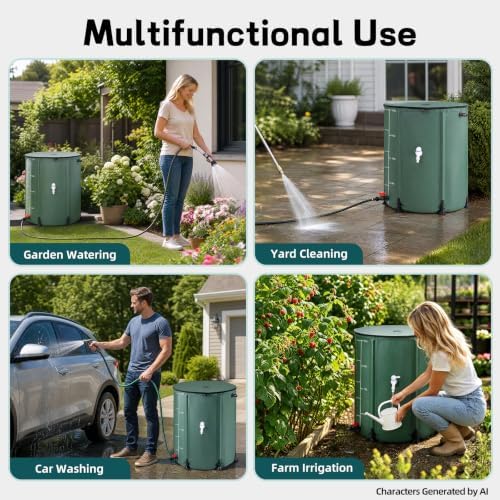 Collapsible Rain Barrel 53 Gallon with Mesh Filter & Spigot - Image 5