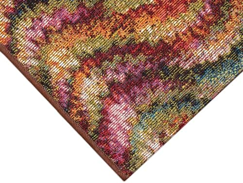 Liora Manne Marina Indoor/Outdoor Power Loomed Synthetic Blend Low Profile Area Rug - Contemporary Graphic Casual Colorful (Ripple Multi) (4'10" x 7'6") - Image 6