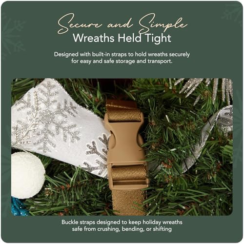 Covermates Deluxe Wreath Storage Bag, 36" Diameter x 8" H, Red - Image 5