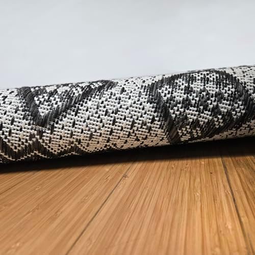 Gertmenian Indoor Outdoor Bohemian Area Rug - 8x10 Large, Fade Resistant, Ideal for High Traffic in Living Room, Bedroom, Patio - Moroccan, Black, 27107 - Image 6