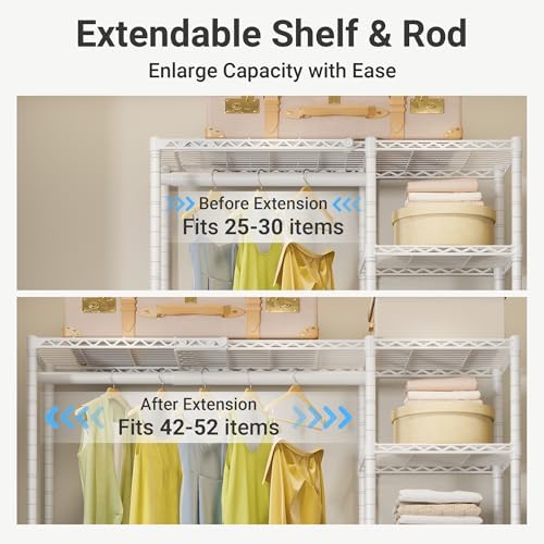 VIPEK X2 Expandable Clothes Rack Portable Closet Organizer System White - Image 6