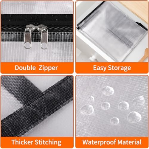 TasticTotes 8 Pack Clear Storage Bags for Comforter, Clothes & Bedding, 90L - Image 3