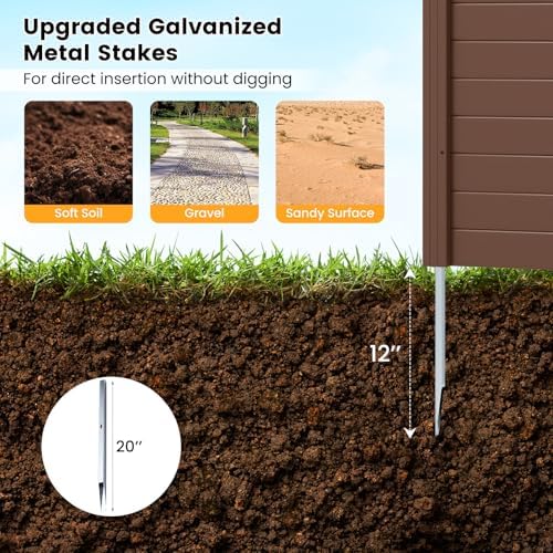 GIANTEX No-Dig Air Conditioner Fence, 4 Panels, 48''W x 48''H, Brown - Image 3
