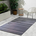 Fab Habitat Outdoor Rug - Waterproof, Fade Resistant, Crease-Free - Premium Recycled Plastic - Striped - Patio, Porch, Deck, Balcony - Cancun - Midnight - 5 x 8 ft by FabHabitat