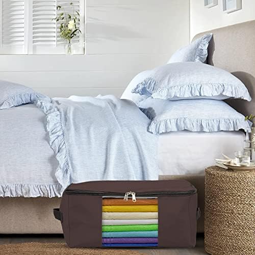 Covers & All Storage Bags, 90 litres Large Size Space Saver Bags Heavy Duty Storage Organizer Multipurpose, 12 Oz Waterproof UV-Resistant & Tear-Proof (Pack of 10, Coffee) - Image 6