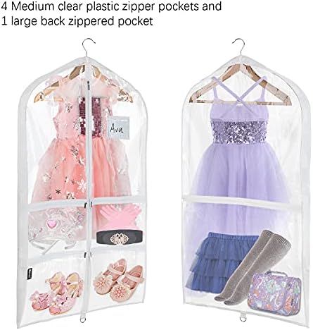 Univivi 40 Inch Dance Costume Garment Bags for Dancers, Clear, 6 Pack - Image 5