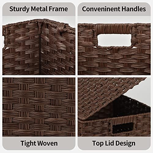 GRANNY SAYS Wicker Baskets with Lids, Decorative Storage Boxes with Lids - Image 5