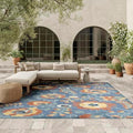 Nourison Home Aloha Blue Rose 7'10" x 10'6" Area Rug - Easy Clean, Non Shedding, Bed Room, Living Room, Dining Room, Kitchen (8' x 11') by NourisonHome